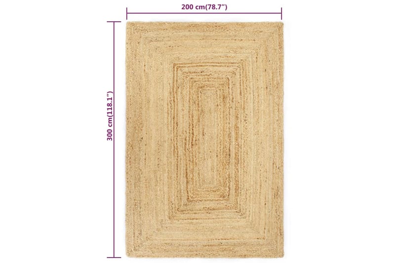 beBasic Käsintehty juuttimatto 200x300 cm - Ruskea - Kodintekstiilit & matot - Matto - Moderni matto - Juuttimatto & Hamppumatto