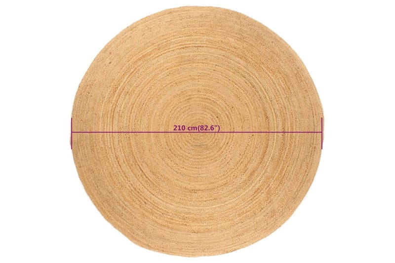 beBasic Matto punottu juutti 210 cm pyöreä - Beige - Kodintekstiilit & matot - Matto - Moderni matto - Juuttimatto & Hamppumatto