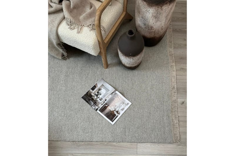 Eden Villamatto 200x200 cm Neliö - Hopea - Kodintekstiilit & matot - Matto - Moderni matto - Villamatto