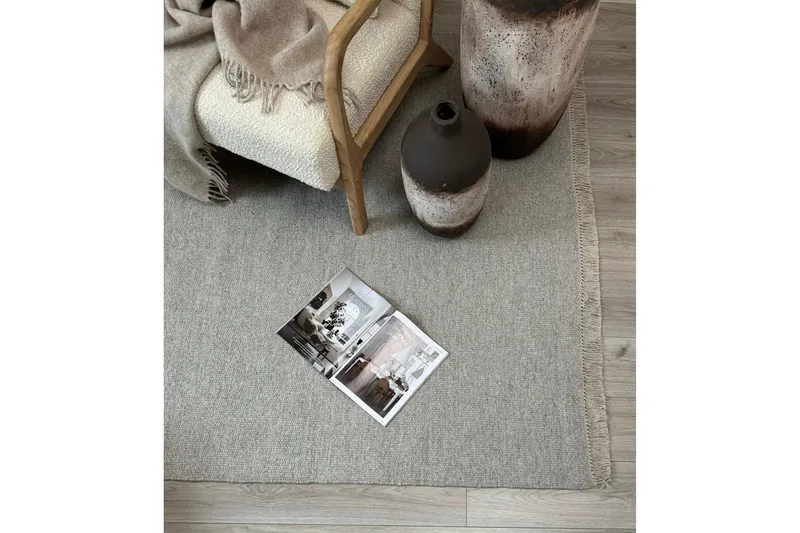 Eden Villamatto 200x300 cm Suorakaide - Hopea - Kodintekstiilit & matot - Matto - Moderni matto - Villamatto