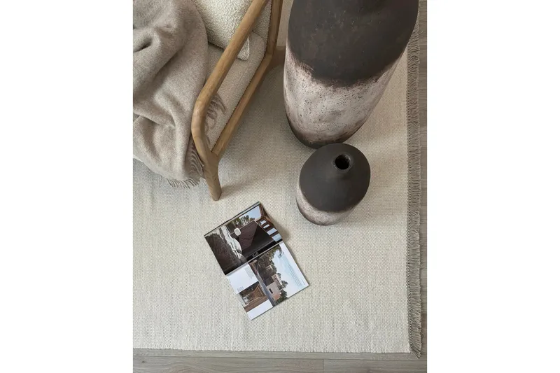 Eden Villamatto 200x300 cm Suorakaide - Kreemi - Kodintekstiilit & matot - Matto - Moderni matto - Villamatto