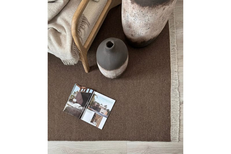 Eden Villamatto 75x230 cm Suorakaide - Ruskea - Kodintekstiilit & matot - Matto - Moderni matto - Villamatto