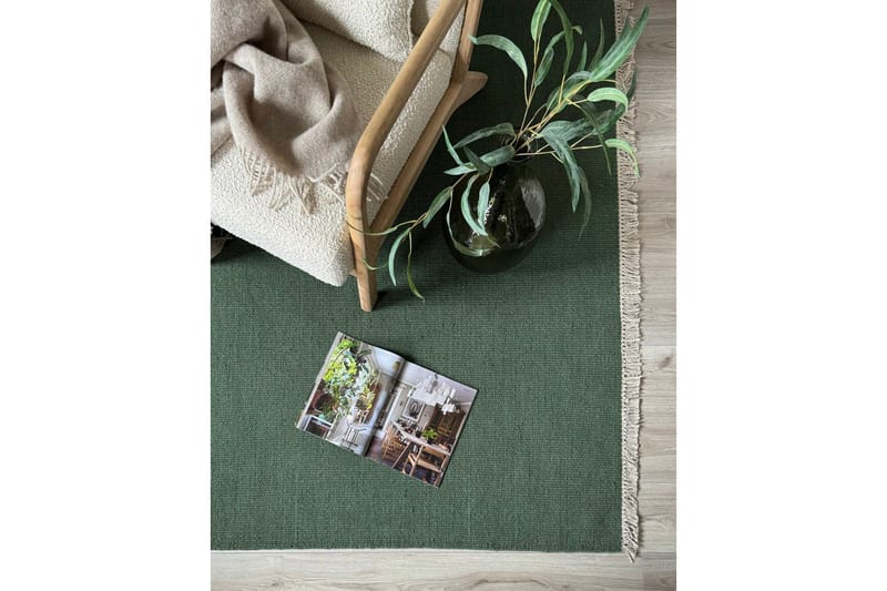 Eden Villamatto 75x230 cm Suorakaide - Smaragdinvihreä - Kodintekstiilit & matot - Matto - Moderni matto - Villamatto