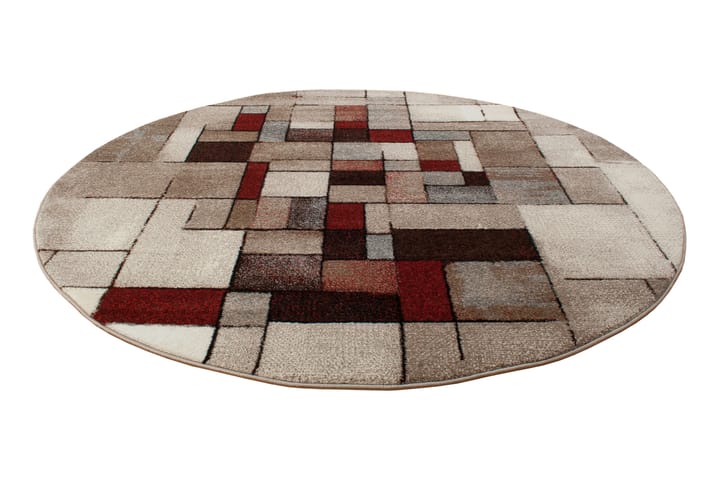 Friezematto London Ø240 cm Ruskea - Ruskea - Pyöreät matot - Wilton-matto - Kuviollinen matto & värikäs matto