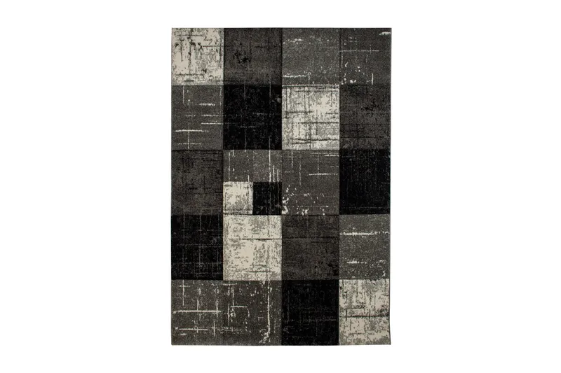 Friezematto London Square 160x230 cm Musta/Harmaa, Musta/Harmaa