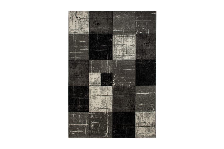 Friezematto London Square 200x290 cm Musta/Harmaa - Musta - Iso matto
 - Kuviollinen matto & värikäs matto - Pyöreät matot - Wilton-matto