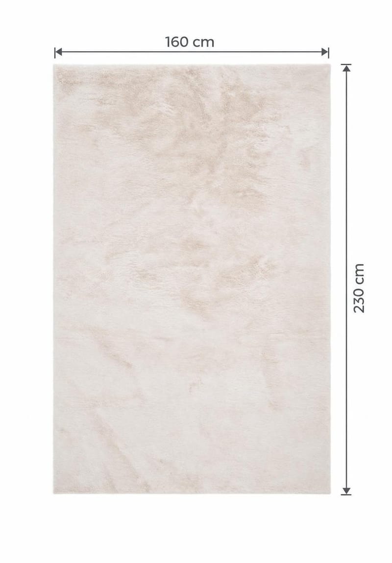 Heaven suorakulmainen ryijymatto ja luottomatto 160x230 cm - Beige - Kodintekstiilit & matot - Matto - Moderni matto - Nukkamatto