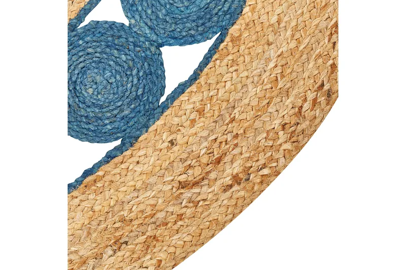 Juuttimatto Hovit 140 cm Pyöreä - Sininen - Kodintekstiilit & matot - Matto - Moderni matto - Juuttimatto & Hamppumatto