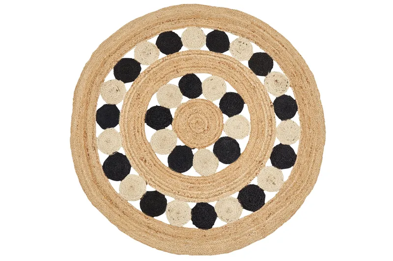 Juuttimatto Hovit 140 cm Pyöreä, Beige