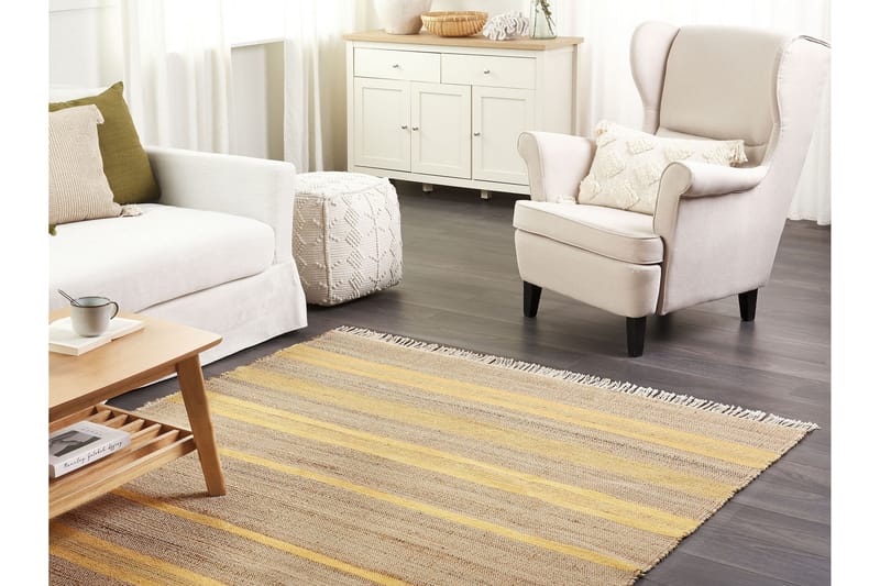 Juuttimatto Talpur 160x230 cm - Keltainen - Kodintekstiilit & matot - Matto - Moderni matto - Käytävämatto