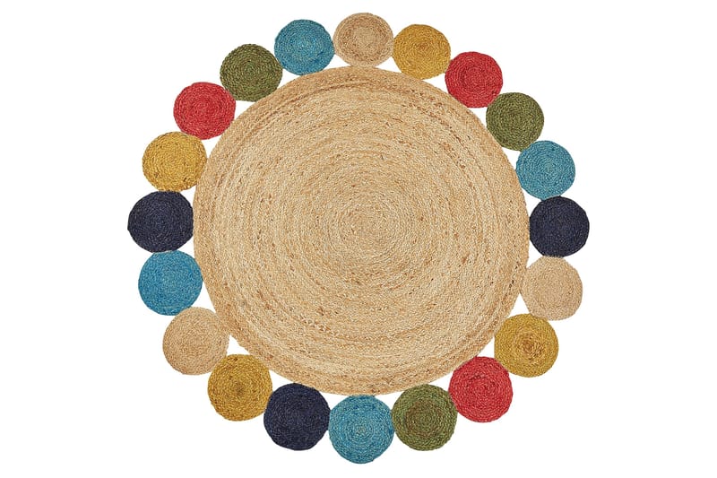 Beige Juuttimatto Vostan 140 cm Pyöreä