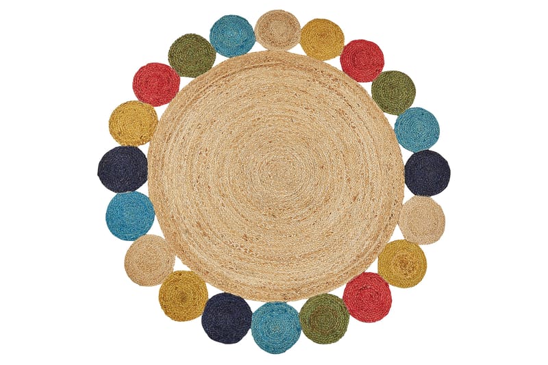 Juuttimatto Vostan 140 cm Pyöreä - Beige - Kodintekstiilit & matot - Matto - Moderni matto - Juuttimatto & Hamppumatto