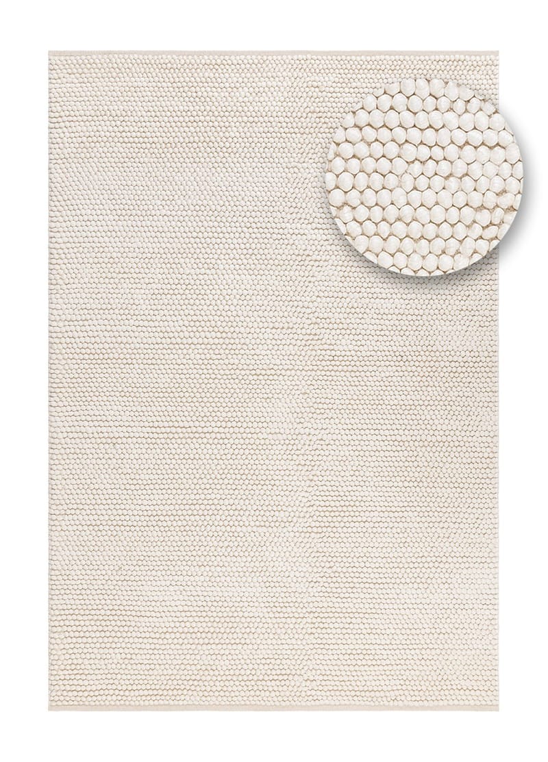 Käsinkudottu matto KM Home Bubble 140x200 cm Creme - Kerma - Kodintekstiilit & matot - Matto - Moderni matto - Villamatto