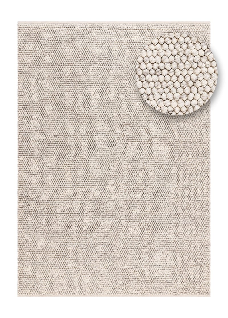 Käsinkudottu matto KM Home Bubble 160x230 cm IvoryMelange - IvoryMelange - Kodintekstiilit & matot - Matto - Moderni matto - Villamatto