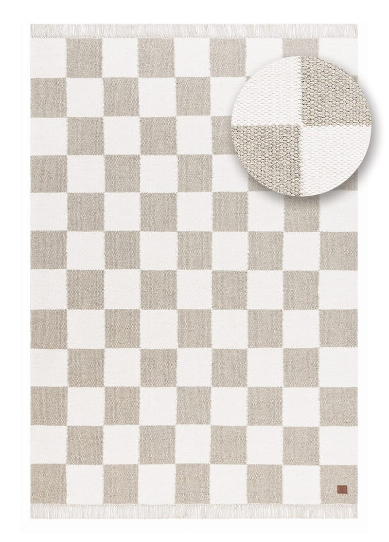 Käsinkudottu matto Nordic Check 140x200 cm - Harmaa - Kodintekstiilit & matot - Matto - Moderni matto - Villamatto