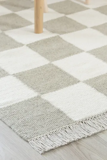 Käsinkudottu matto Nordic Check 140x200 cm - Harmaa - Kodintekstiilit & matot - Matto - Moderni matto - Villamatto