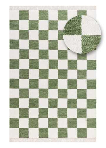 Käsinkudottu matto Nordic Check 140x200 cm - Smaragdinvihreä - Kodintekstiilit & matot - Matto - Moderni matto - Villamatto