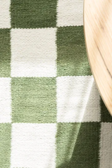 Käsinkudottu matto Nordic Check 140x200 cm - Smaragdinvihreä - Kodintekstiilit & matot - Matto - Moderni matto - Villamatto