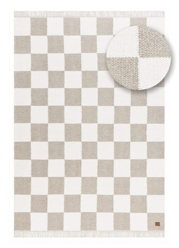 Käsinkudottu matto Nordic Check 160x230 cm - Harmaa - Kodintekstiilit & matot - Matto - Moderni matto - Villamatto