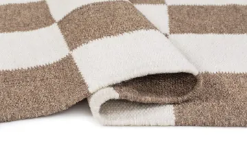 Käsinkudottu matto Nordic Check 160x230 cm - Suklaa - Kodintekstiilit & matot - Matto - Moderni matto - Villamatto