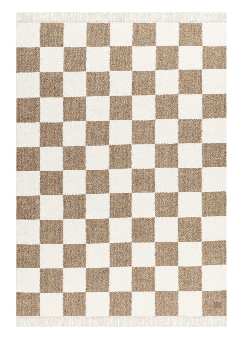 Käsinkudottu matto Nordic Check 200x300 cm, Suklaa