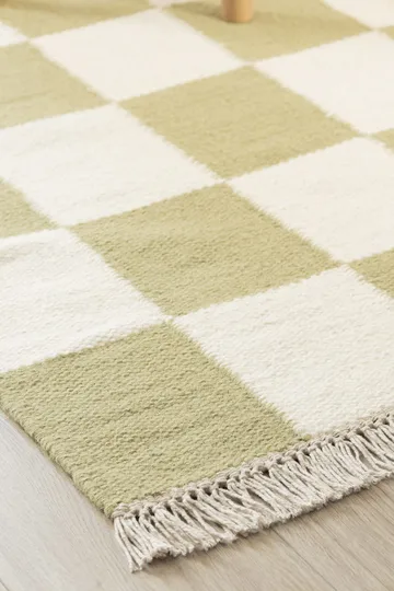 Käsinkudottu matto Nordic Check 200x300 cm - Vihreä - Kodintekstiilit & matot - Matto - Moderni matto - Villamatto