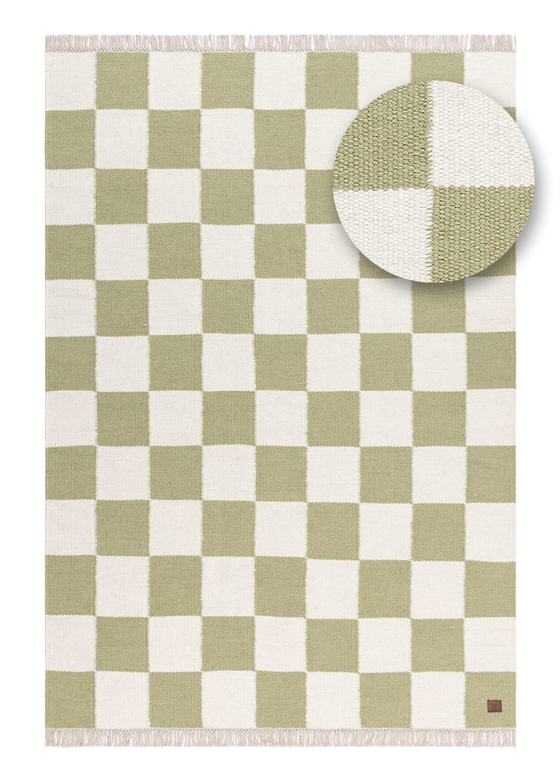 Käsinkudottu matto Nordic Check 240x340 cm - Vihreä - Kodintekstiilit & matot - Matto - Moderni matto - Villamatto