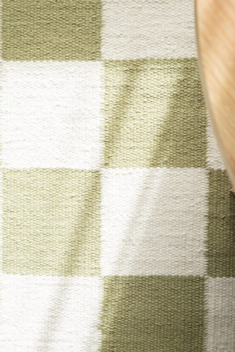 Käsinkudottu matto Nordic Check 240x340 cm - Vihreä - Kodintekstiilit & matot - Matto - Moderni matto - Villamatto