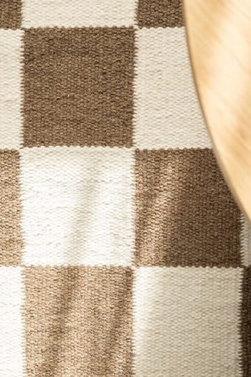 Käsinkudottu matto Nordic Check 75x200 cm - Suklaa - Kodintekstiilit & matot - Matto - Moderni matto - Villamatto