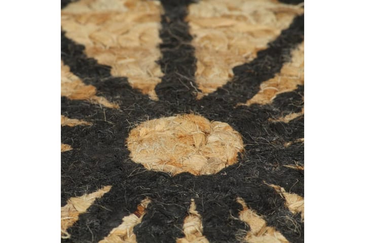 Käsintehty juuttimatto mustalla kuviolla 150 cm - Musta - Juuttimatto & Hamppumatto - Sisalmatto