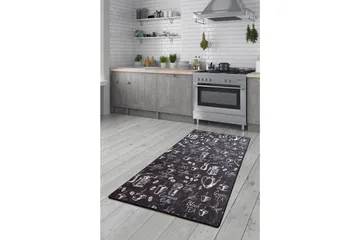 Eteismatto Acindino 80x300 cm - Musta / Sametti - Kodintekstiilit & matot - Matto - Moderni matto - Käytävämatto