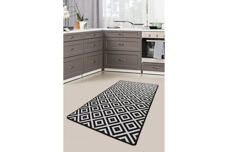 Käytävämatto Blackwhite 100x300 cm - Monivärinen / Sametti - Kodintekstiilit & matot - Matto - Moderni matto - Käytävämatto