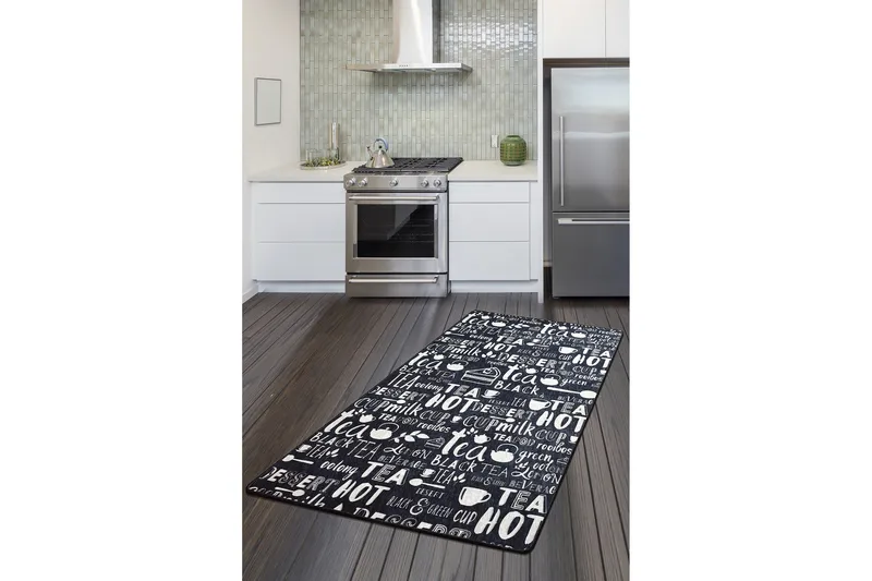 Käytävämatto Calenta 80x300 cm, Musta / Sametti