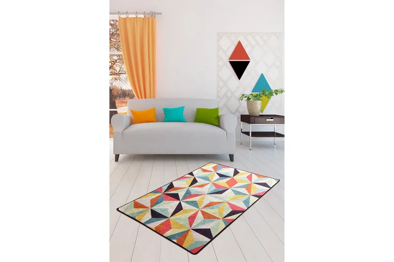 Käytävämatto Chanceux 100x300 cm - Monivärinen / Sametti - Kodintekstiilit & matot - Matto - Moderni matto - Käytävämatto