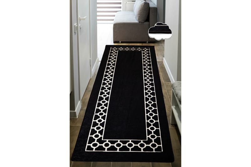Käytävämatto Jassu 80x200 cm Suorakaide - Musta - Kodintekstiilit & matot - Matto - Moderni matto - Käytävämatto
