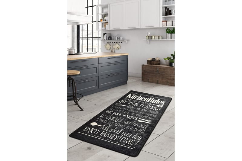 Käytävämatto Konyha 100x300 cm - Musta / Sametti - Kodintekstiilit & matot - Matto - Moderni matto - Käytävämatto
