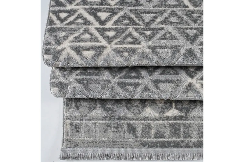 Käytävämatto Naveena 120x400 cm Suorakaide - Harmaa/Kerma - Kodintekstiilit & matot - Matto - Moderni matto - Käytävämatto