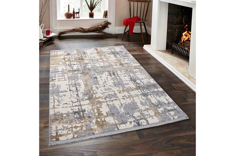 Käytävämatto Naveena 80x150 cm Suorakaide - Harmaa/Beige/Kerma - Käytävämatto