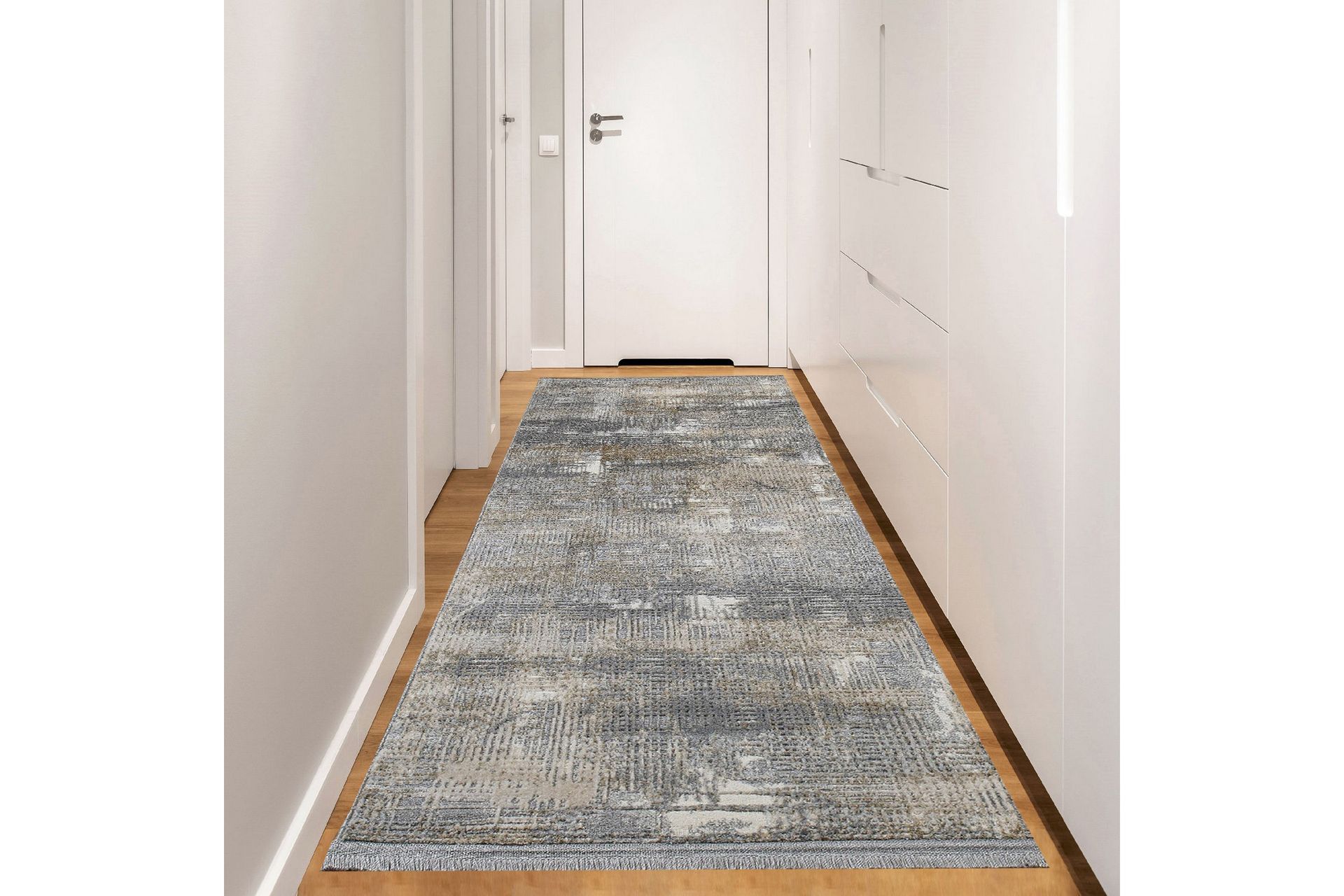 Käytävämatto Naveena 80x500 cm Suorakaide - Harmaa/Beige/Kerma - Kodintekstiilit & matot - Matto - Moderni matto - Käytävämatto