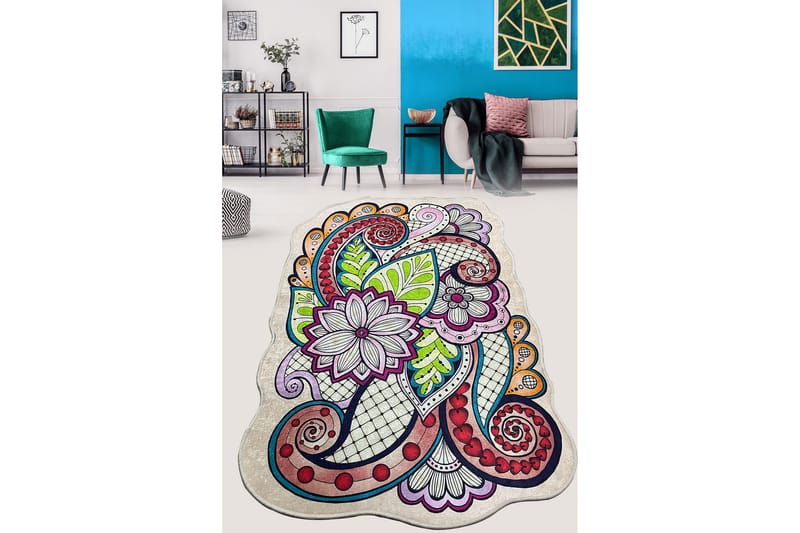 Käytävämatto Nibo 80x100 cm Suorakaide - Monivärinen - Kodintekstiilit & matot - Matto - Moderni matto - Käytävämatto