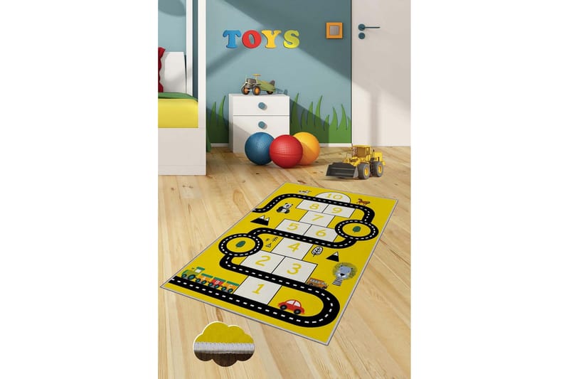 Käytävämatto Nonu 100x150 cm Suorakaide, Keltainen