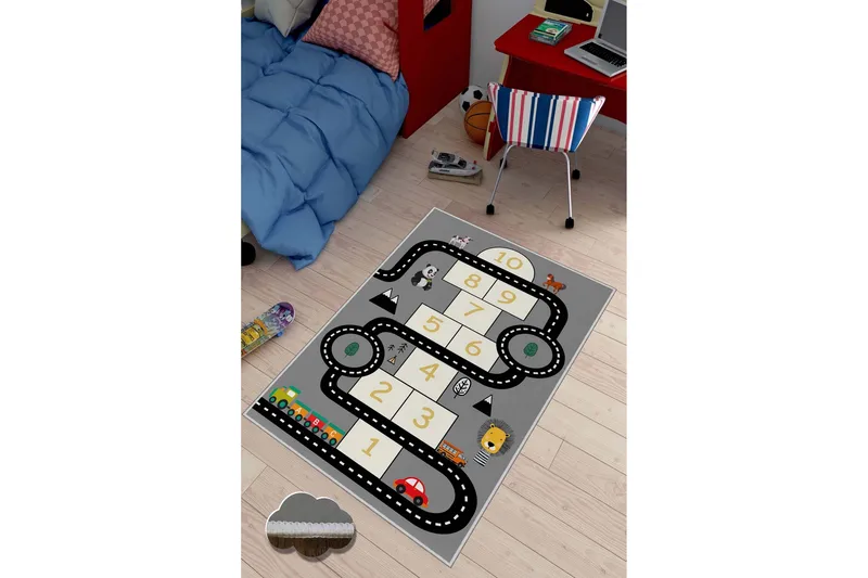 Käytävämatto Noojo 100x150 cm Suorakaide, Harmaa