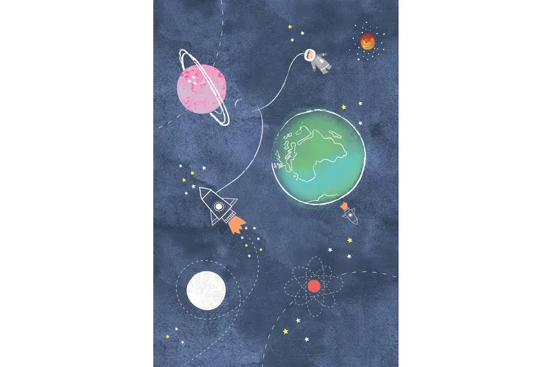 Käytävämatto Nooralam 80x150 cm Suorakaide - Monivärinen - Kodintekstiilit & matot - Matto - Moderni matto - Käytävämatto