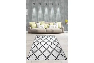 Matto Duglass 80x300 cm - Valkoinen/musta/sametti - Kodintekstiilit & matot - Matto - Moderni matto - Käytävämatto
