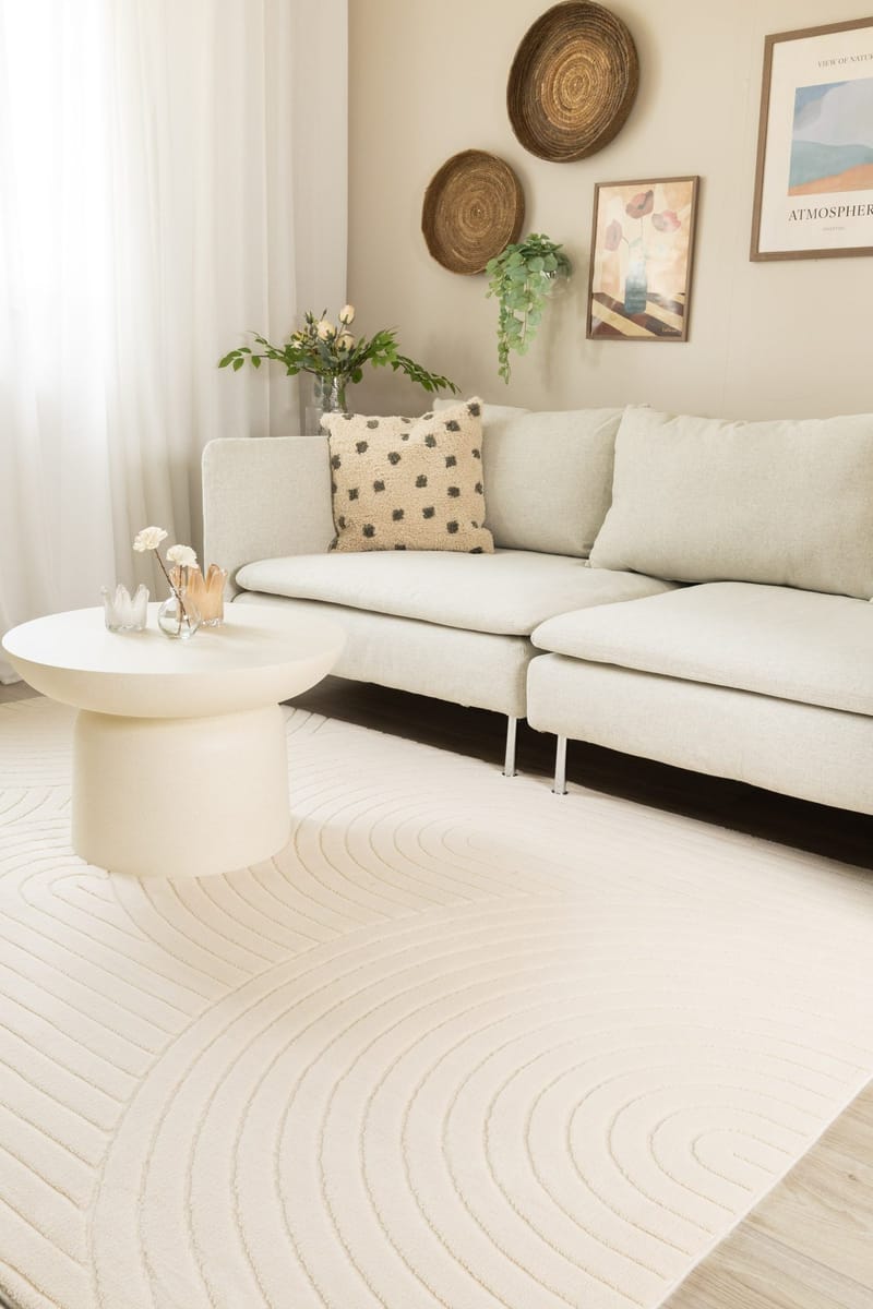 Konekudottu matto Cozy Zen 155x230 cm - Luonnonväri - Kodintekstiilit & matot - Matto - Moderni matto - Wilton-matto