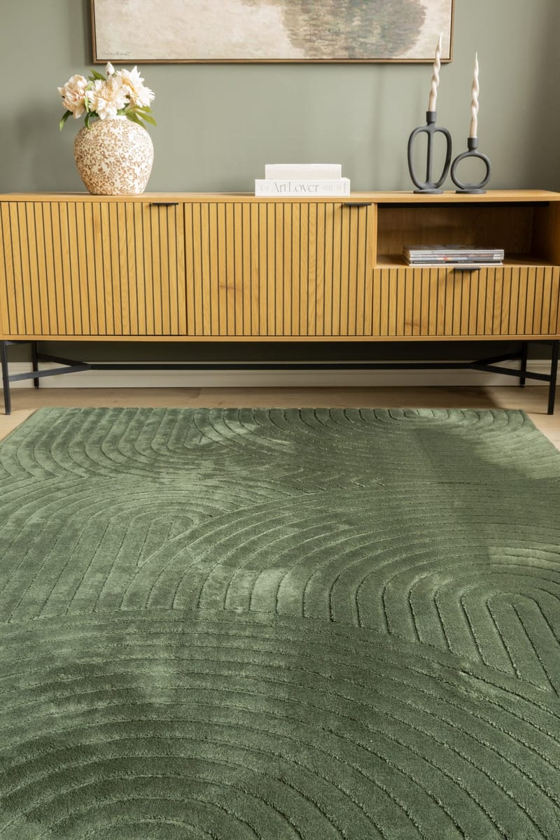 Konekudottu matto Cozy Zen 200x290 cm - Smaragdinvihreä - Kodintekstiilit & matot - Matto - Moderni matto - Wilton-matto