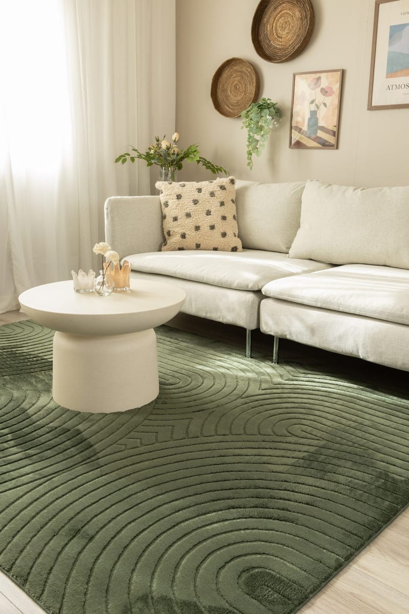 Konekudottu matto Cozy Zen 200x290 cm - Smaragdinvihreä - Kodintekstiilit & matot - Matto - Moderni matto - Wilton-matto