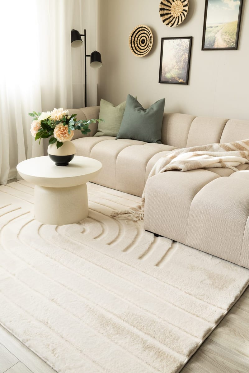 Konekudottu matto KM Home Heaven Modern 160x230 Luonnonvärinen - Luonnonvärinen - Kodintekstiilit & matot - Matto - Moderni matto - Wilton-matto