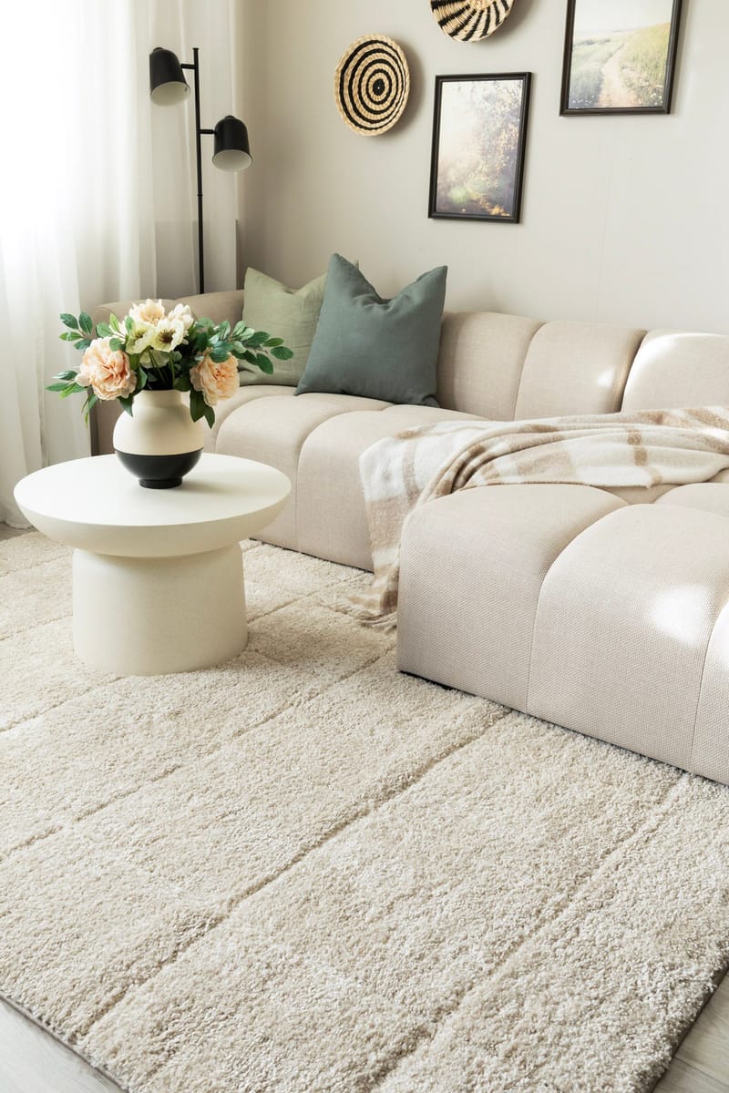 Konekudottu matto KM Home Montana Square 140x200 Pellava - pellava - Kodintekstiilit & matot - Matto - Moderni matto - Wilton-matto