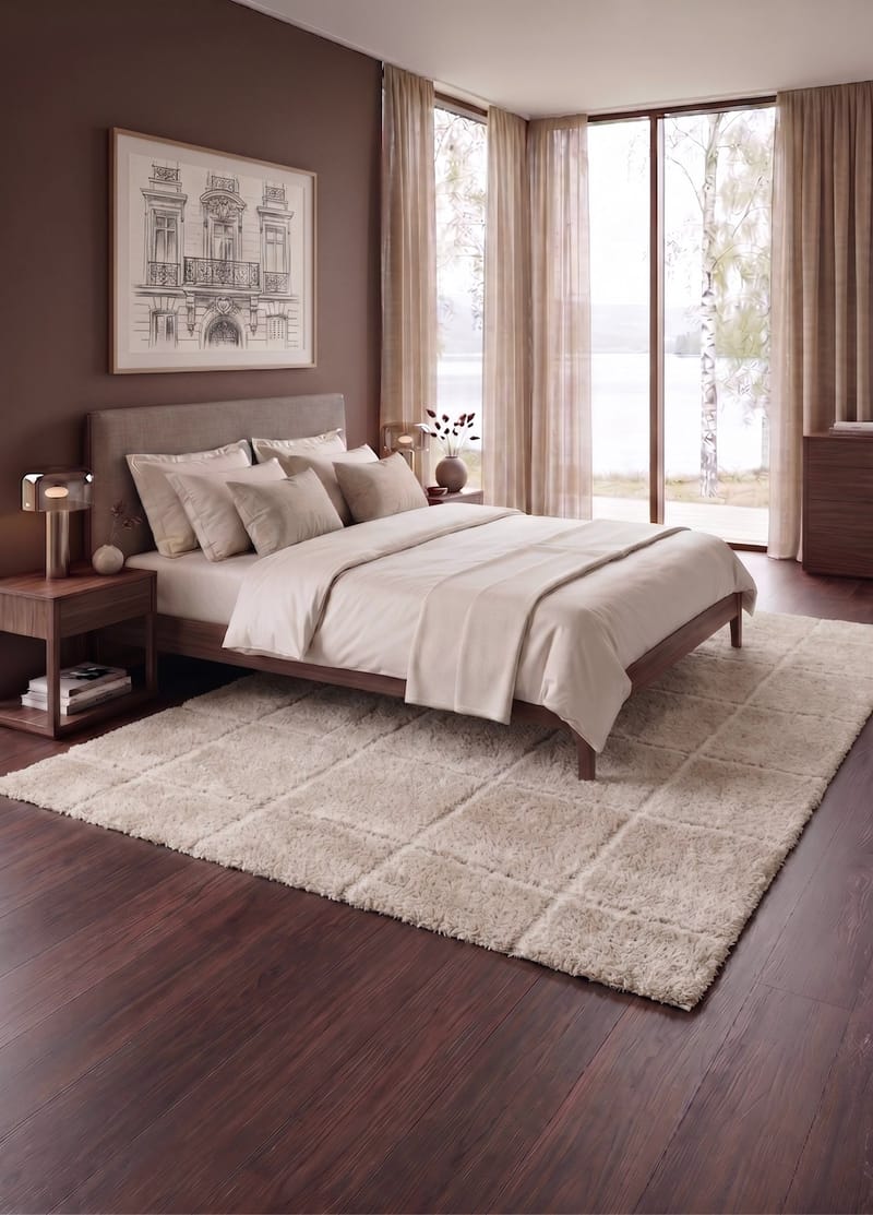 Konekudottu matto KM Home Montana Square 140x200 Pellava - pellava - Kodintekstiilit & matot - Matto - Moderni matto - Wilton-matto